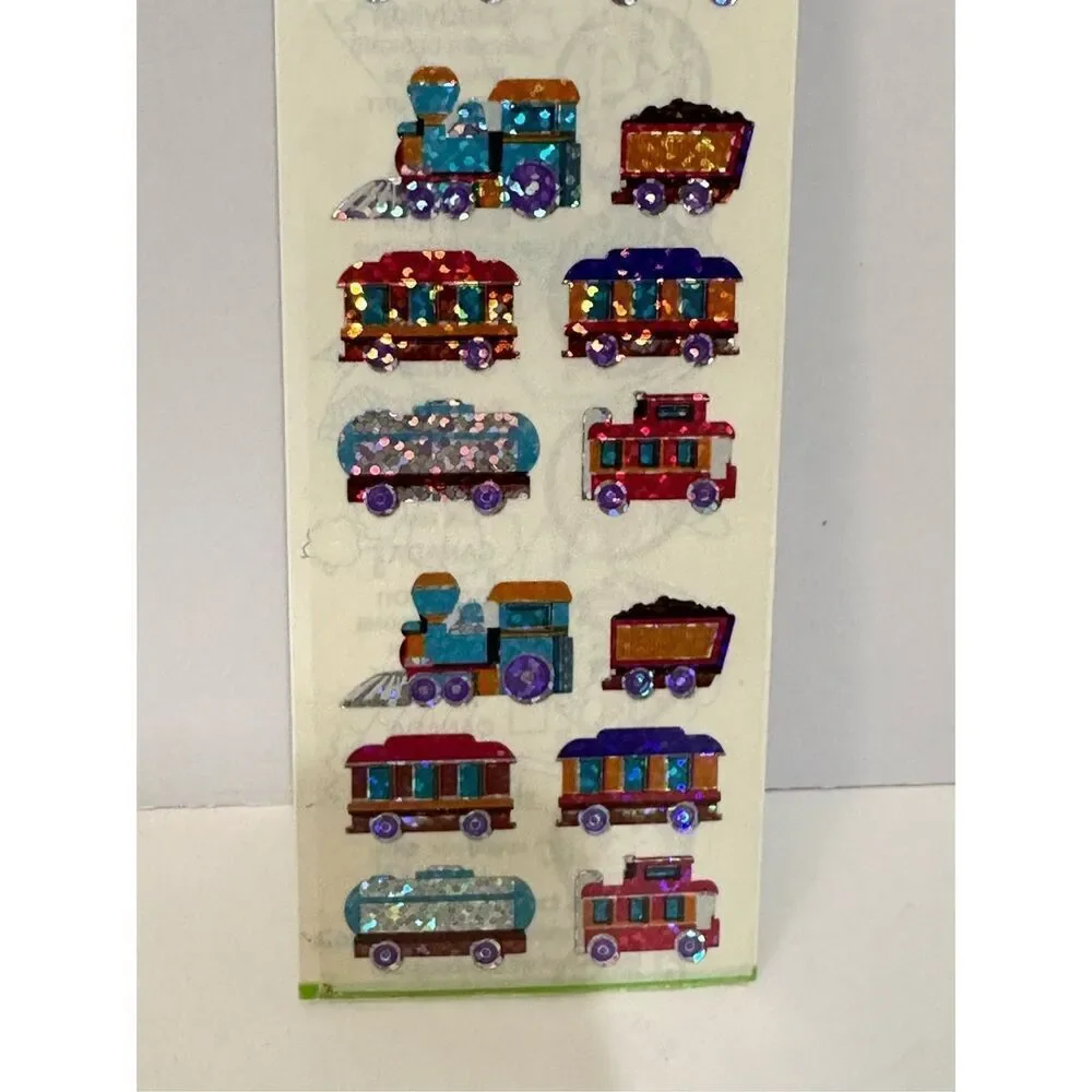 Sandylion Train-Themed Glitter Stickers